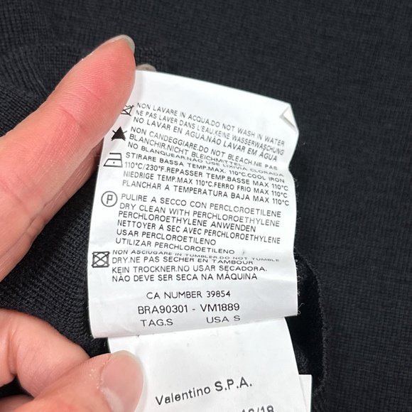 Valentino RED Merino Wool Ruffle Lace Turtleneck Sweater Womens Small - Picture 9 of 10